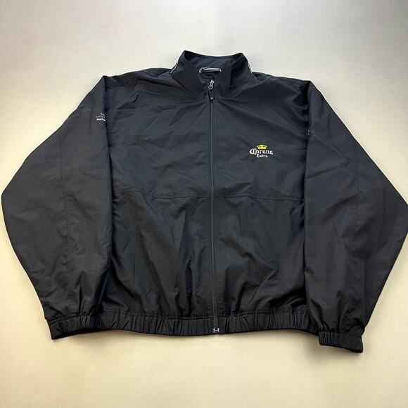 Vintage Corona Extra Jacket Windbreaker Adult XXL Black Cutter & Buck Beer Logo - Picture 1 of 11